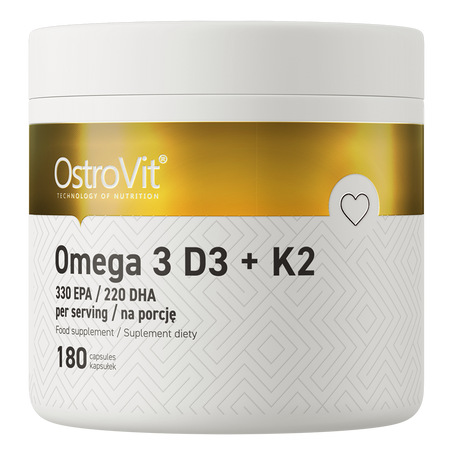 OstroVit Omega 3 D3+K2 180 kapsúl