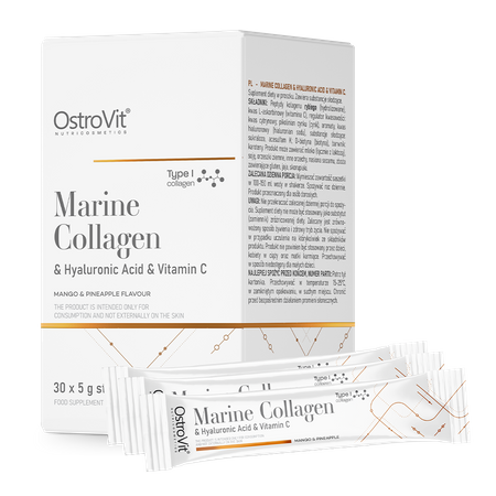 OstroVit Morský Kolagén + Kyselina Hyalurónová + Vitamín C 5 g x 30 balení