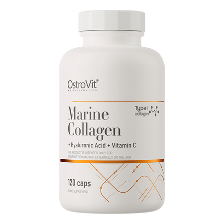 OstroVit Morský Kolagén + Kyselina Hyalurónová + Vitamín C 120 kapsúl