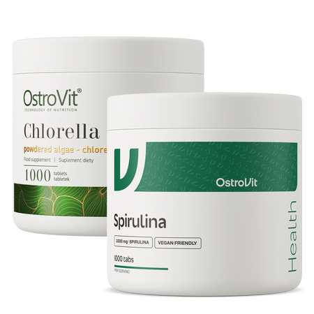 OstroVit Chlorella VEGE 1000 tabliet + Spirulina VEGE 1000 tabliet