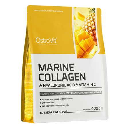 OstroVit Morský Kolagén + Kyselina Hyalurónová + Vitamín C 400 g