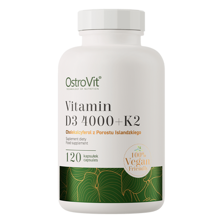 OstroVit Vitamín D3 4000 IU + K2 VEGE 120 kapsúl