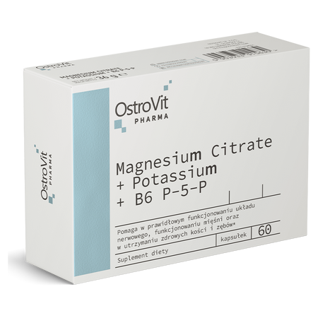 OstroVit Pharma Citrát horčíka + draslík + B6 P-5-P 60 kapsúl